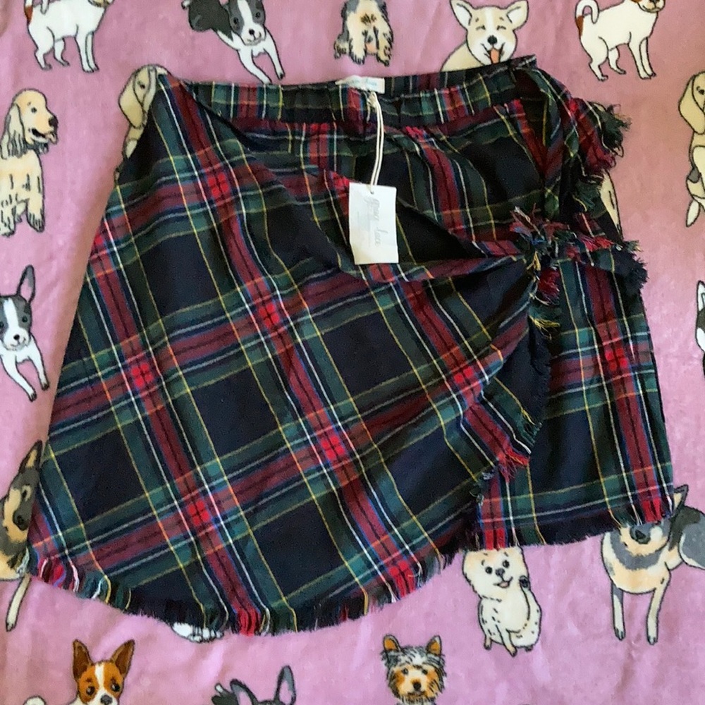 Grace & Lace Plaid wrap tie skirt